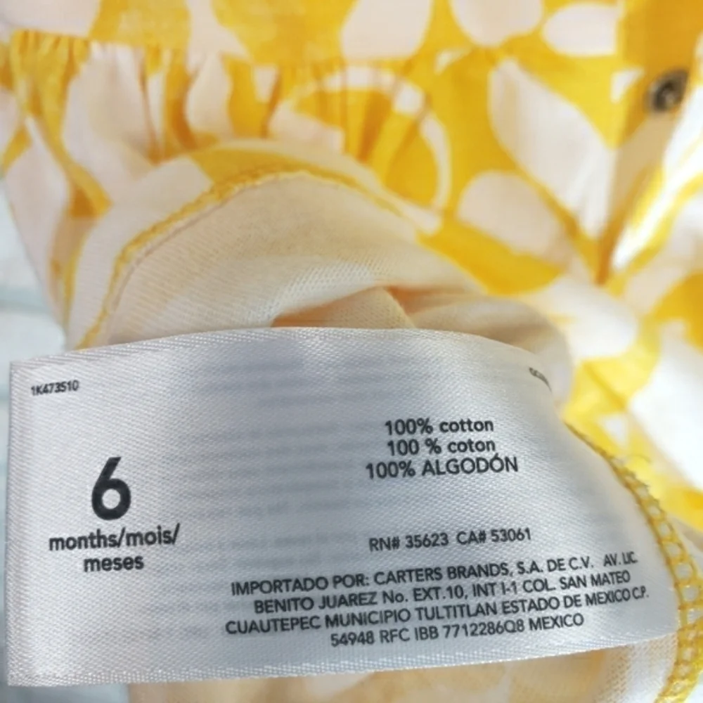 CARTER'S Floral Summer 2 Piece Dress Size 6 mons